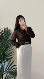 شومیز شیشه ای جلو گره ۵۸۳۰ - تصویر 2